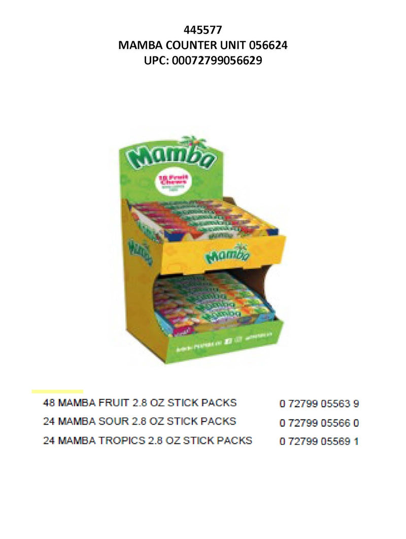 Mamba Display Unit Fruit Sour Tropics Counter 96ct