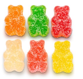 Albanese Sour Gummi Bears 4.5 lb bulk bag filled with colorful sour-coated fruit-flavored gummi bears