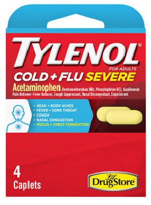 Tylenol Lil Drugstore Cold Flu Severe Boxes 06ct