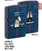 Zippo Car Design Navy Matte Lighter with automotive motif and smooth navy matte finish