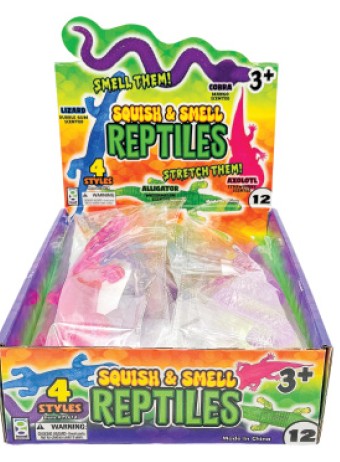 Raymond Geddes Squish N Smell Reptile Toys 12-Pack Wholesale