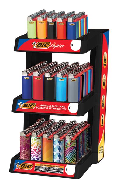BIC Lighter Disply 3 Tier Counter Displays 150ct