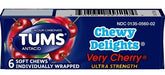 TUMS Chewy Delight Cherry Chewable Antacid Tablets 12-Count Wholesale