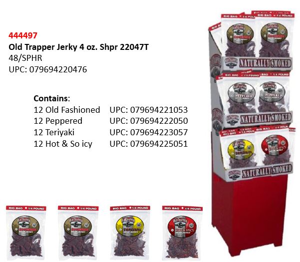 Old Trapper Display Shipper 4 22047t Jerky Floor 48ct