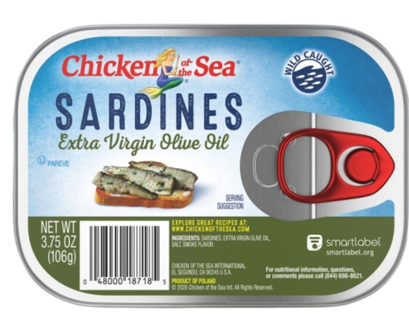 Dos Anclas Sardines in Olive Oil 3.75 oz can, premium canned seafood packed in olive oil