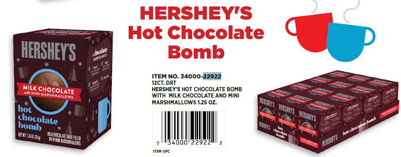 Hershey's Cocoa Bombs 1.25 oz hot chocolate bomb, single-serve, rich Hershey's cocoa flavor