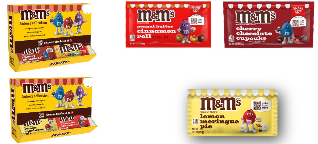 M&M Flavor Vote King-Size Snacks 96-Count Wholesale Shipper Display