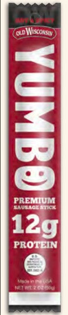 Old Wisconsin Yumbo Hot & Spicy Beef Stick 2 oz individually wrapped stick front packaging