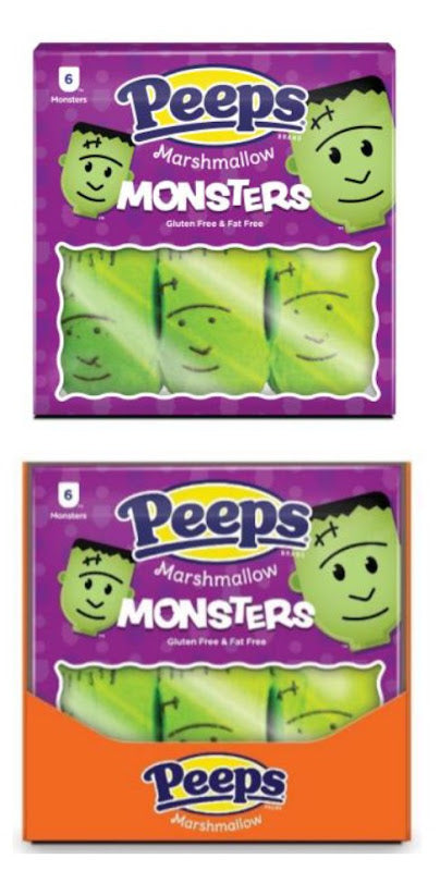 Peeps Monster Marshmallow Candy 3 oz package featuring festive monster-shaped marshmallow chicks for Halloween