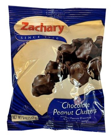 Zachary Chocolate Peanut Cluster 5 oz peg bag front packaging