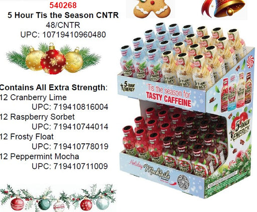 5-Hour Energy Tis the Season Extra Strength energy shots, limited-edition holiday flavor, 48-count counter display