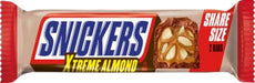 Snickers Almond Xtreme King Size Candy Bar 3.1 oz with roasted almonds, caramel, nougat, and milk chocolate
