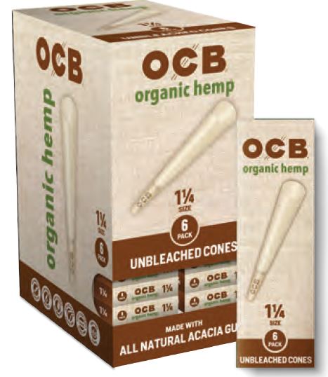 OCB Organic Hemp Cone 1 1/ 4 Packs 144ct