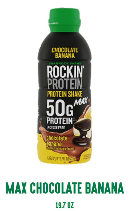 Rockin' Protein Chocolate Banana Builder Max ready-to-drink protein shake, 19.7 oz bottle