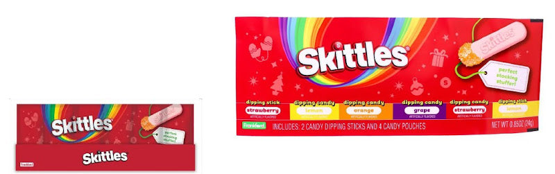 Skittles Dip Candy sour sherbet interactive candy treats, 18ct units with colorful fruity flavors