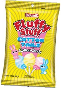Fluffy Stuff Cotton Tails Cotton Candy 2.1 oz bag front packaging