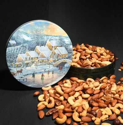 Gurley's Gourmet Roasted Nuts Holiday Gift Specialty Bulk Tins - Lamplight Village by Thomas Kinkade
