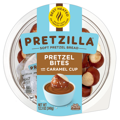 Pretzilla Soft Bites Caramel Pretzels 12.3oz Master Case of 8 Tubs