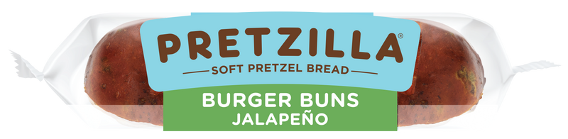 Pretzilla Soft Jalapeno Pretzel Burger Buns 12.8oz 4ct Case of 12