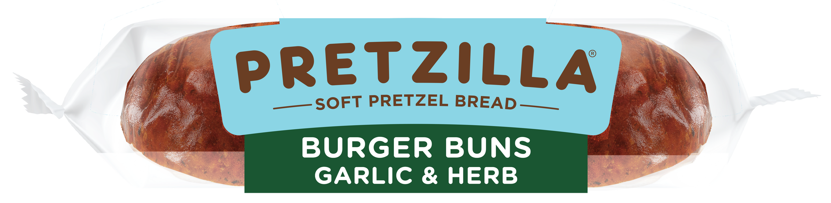 Pretzilla Soft Garlic Herb Burger Buns 12.8 oz (Pack of 4)