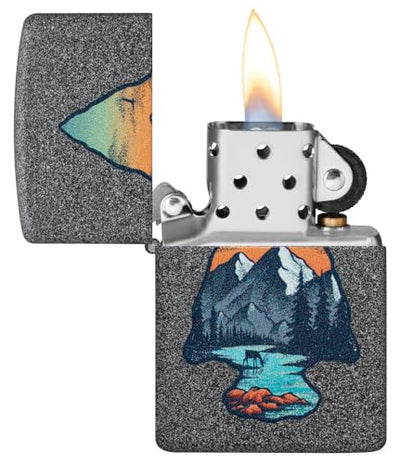 Zippo Mountain Design Iron Stone Pocket Lighter