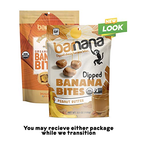 Barnana Organic Chewy Banana Bites, Peanut Butter Banana Flavor, 3.5 Ounce Bag