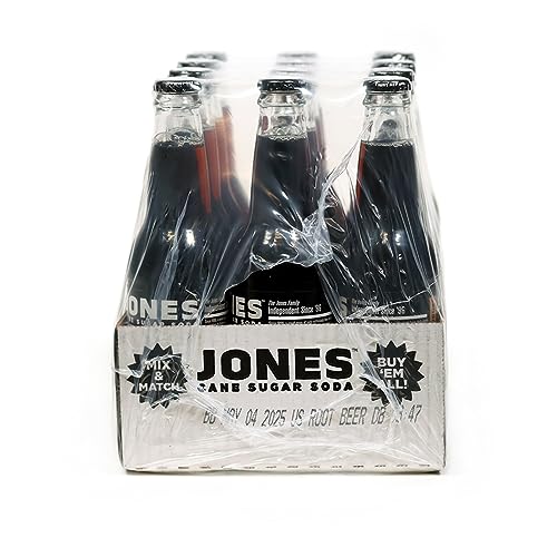 Jones Soda Root Beer Flavored 12oz Glass Bottles 12-Pack Wholesale