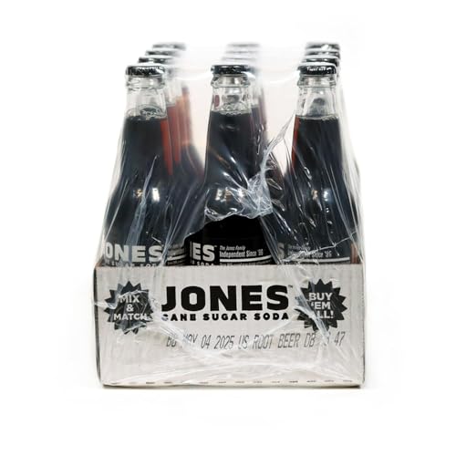 Jones Soda Root Beer Flavored 12oz Glass Bottles 12-Pack Wholesale