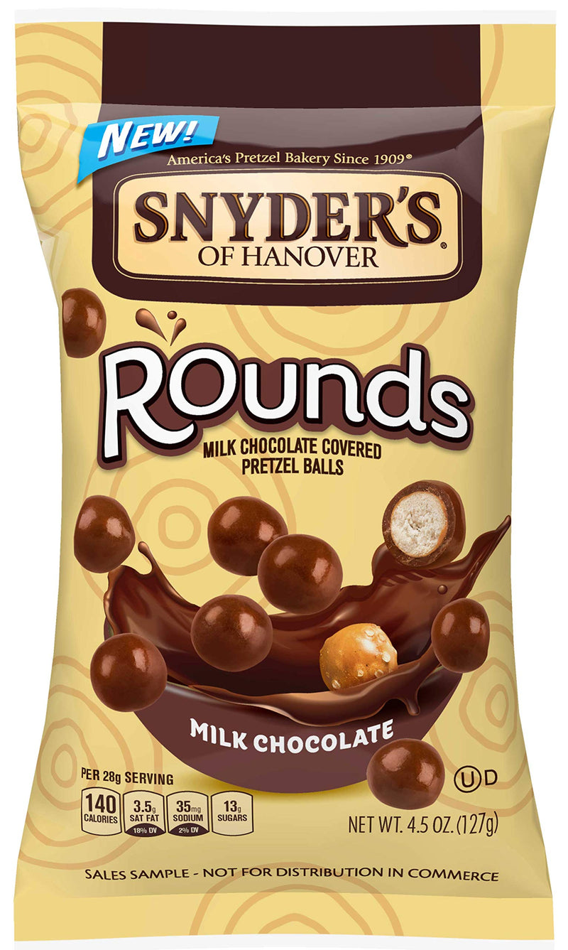 Snyders Of Hanover Rounds Milk Chocolate Pretzel Ball, 3.5 Ounce - 8 per case.