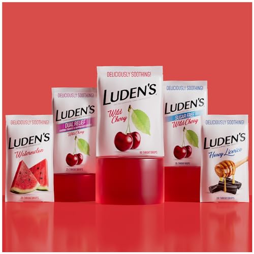 Ludens Watermelon Throat Drops, Sore Throat Relief, 25 Count (Pack of 12)