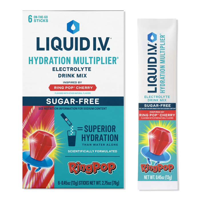 Liquid I.V. Sugar Free Hydration Multiplier Cherry Ring Pop - 8ct