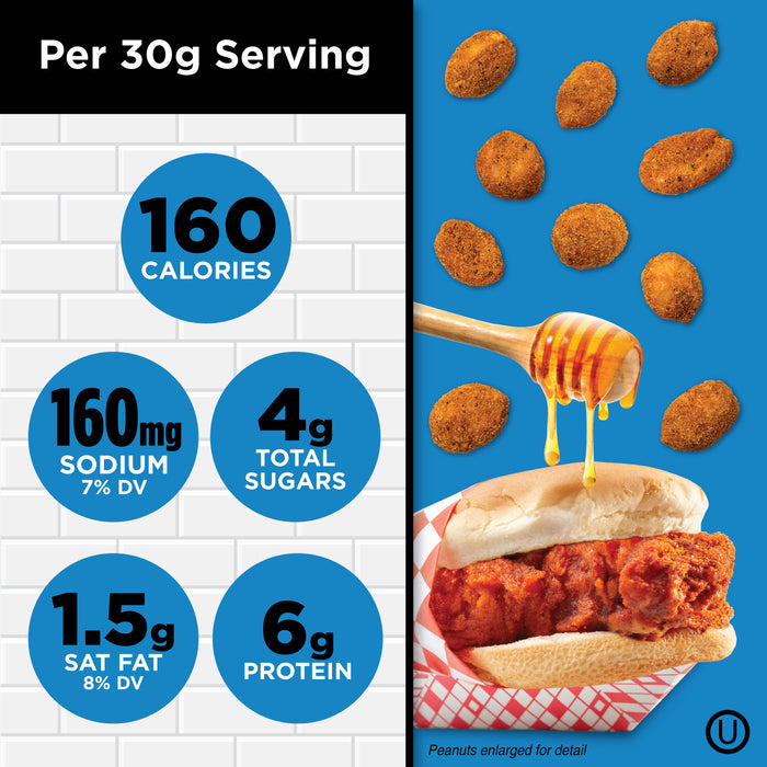 Trophy Nut Upside Down Nashville Hot Honey Flavored Peanuts 2.25 oz (Pack of 12)