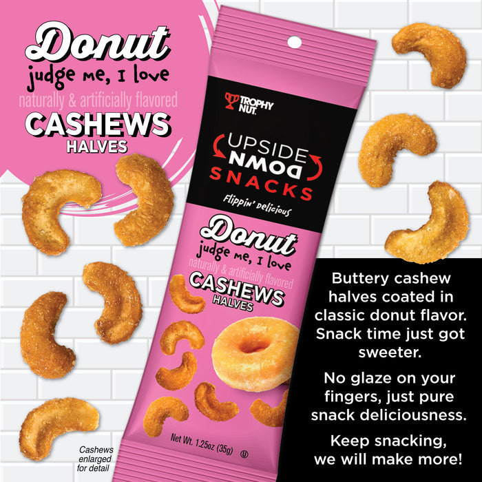Trophy Nut Upside Down Donut Flavored Cashews 1.25 oz (Pack of 12)
