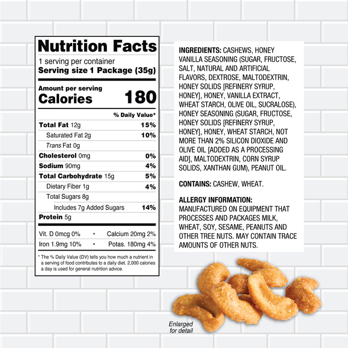 Trophy Nut Upside Down Donut Flavored Cashews 1.25 oz (Pack of 12)