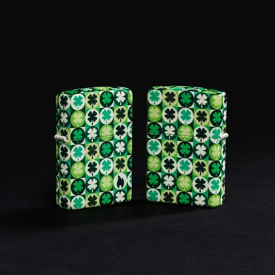 Zippo Lucky Clover Glow in The Dark Green Matte Pocket Lighter - Fortune's Favorite