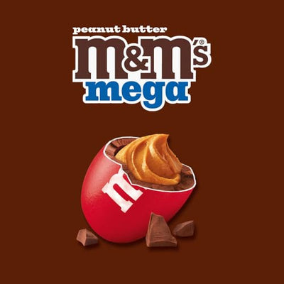 M&M'S Mega Peanut Butter Milk Chocolate Candy, Share Size, 24 Count