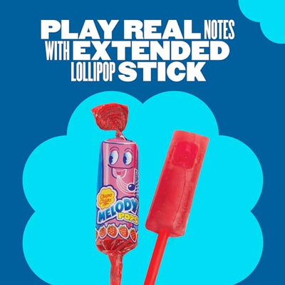 Chupa Chups Melody Pop, Strawberry Flavor, Whistle Lollipops, Individually Wrapped Candy Suckers, 5 Count Pack