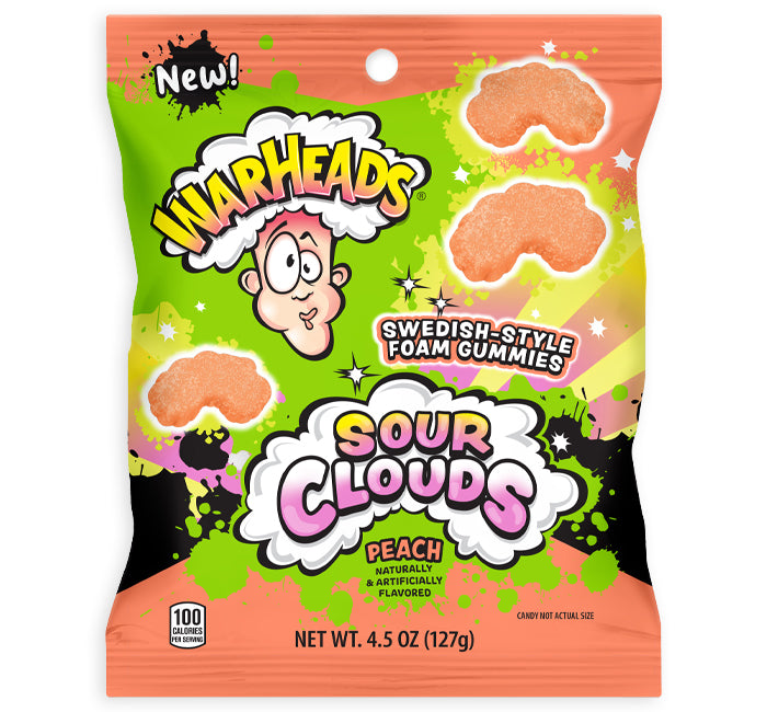 Warheads Peach Sour Clouds - 4.5 oz