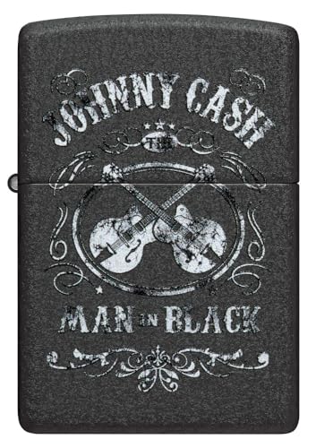 Zippo Johnny Cash Black Crackle Pocket Lighter