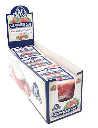 Ne-Mo's Bakery Strawberry Cake Square, Delightfully Moist, Individually Wrapped - Perfect Treat for Sharing (Pack of 36)