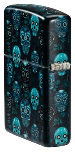 Zippo Sugar Skulls Glow in The Dark Matte Pocket Lighter - Day of the Dead Inspired