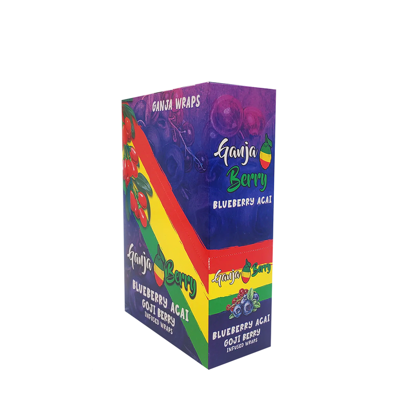 Ganja Berry Goji Berry Infused Wraps 2 Count Per Sleeve (Pack of 25) (Blueberry Acai)