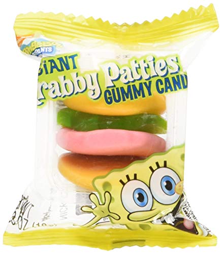 Nickelodeon SpongeBob SquarePants Gummy Krabby Patties, Fun Shaped Fruit Candy, 2.54 oz Bag