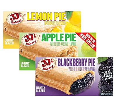 JJ's Bakery Ultimate Variety Pie Snack Pies, Individual Dessert, Fresh-Baked, Perfect for Snacks, Nut-Free, Kosher Parve, 4 Oz Each (Pack of 12)