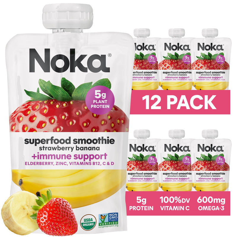 Noka Smoothie Strawberry Banana 4.2 oz (Pack of 2)