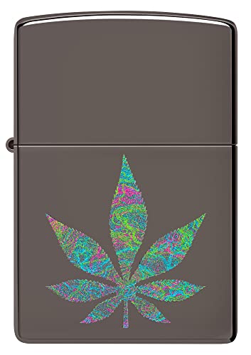 Zippo Unique Black Ice Cannabis Leaf Design Lighter - Cool & Sleek