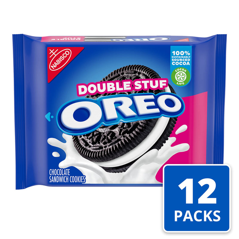 OREO Double Stuf Chocolate Sandwich Cookies, 12 - 14.03 oz Packs