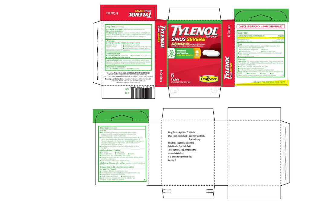 Tylenol Drug Sinus Sev 6ct 6 Per Box