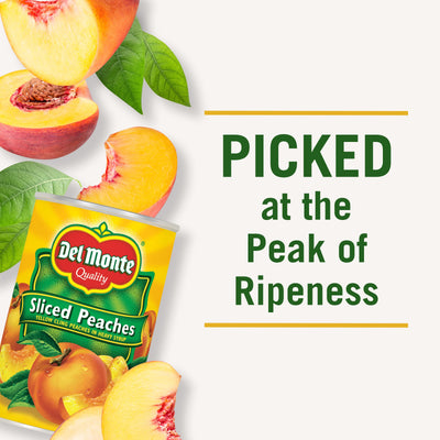 Del Monte Yellow Cling Sliced Peaches in Heavy Syrup, 15.25 oz Cans - Sweet, Juicy Fruit, Ready to Eat - (Pack of 12)