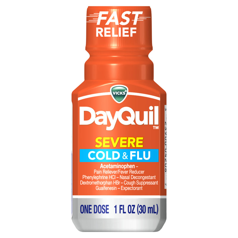 DayQuil Severe Cold & Flu Multi-Symptom Relief, Liquid Shot, 1 Dose (Pack of 1)